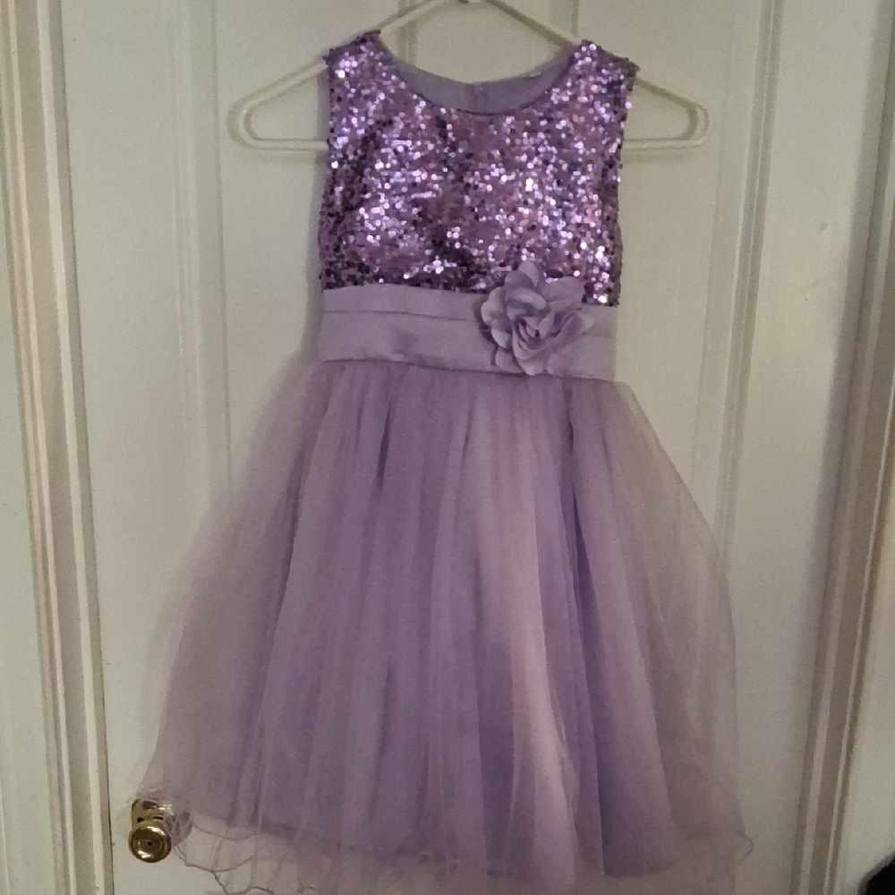 Unk Purple Sequin Kids Dress